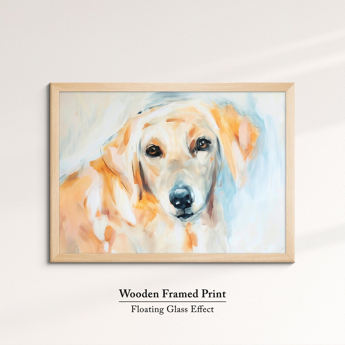 Golden Retriever Puppy Face Watercolor Peach Portrait Dog Wall Poster - Image 6