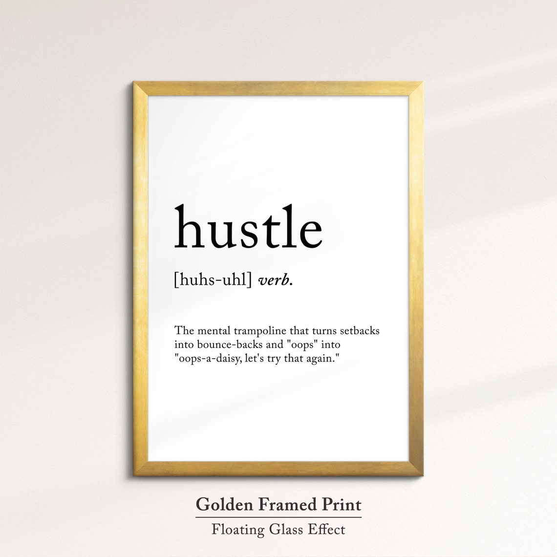 Hustle Funny Dictionary Definition Quote Minimalist Wall Art Poster - Image 5