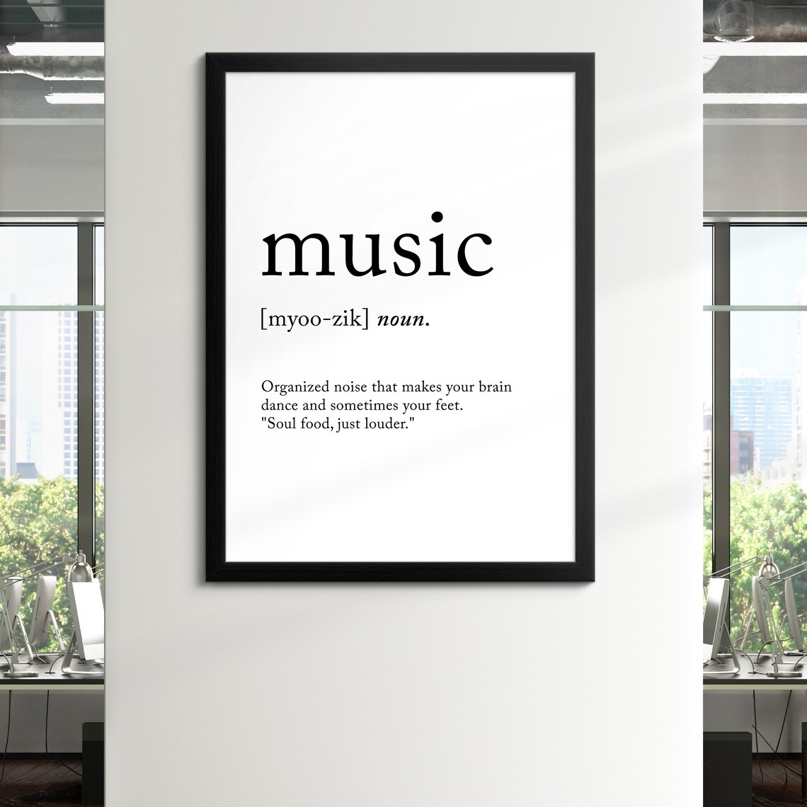Music Minimalist Definition Quote Word Art Framed Print Framed Female Wall Art Lady Poster Feminine Home Decor Gifts For Her - Image 8