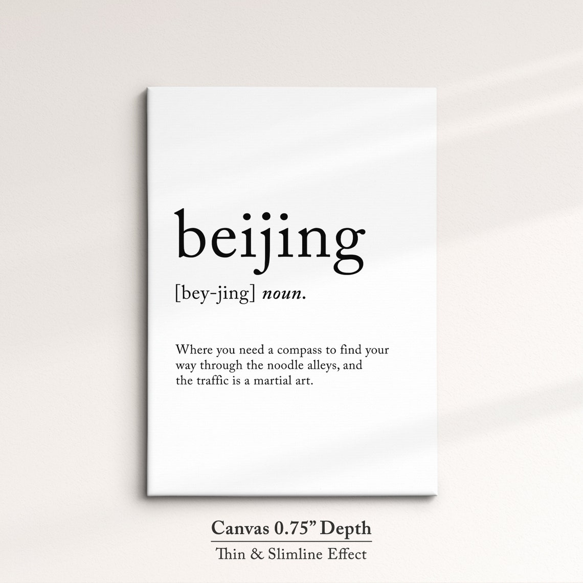 Beijing China Funny Dictionary Definition Quote Minimalist Wall Poster - Image 4