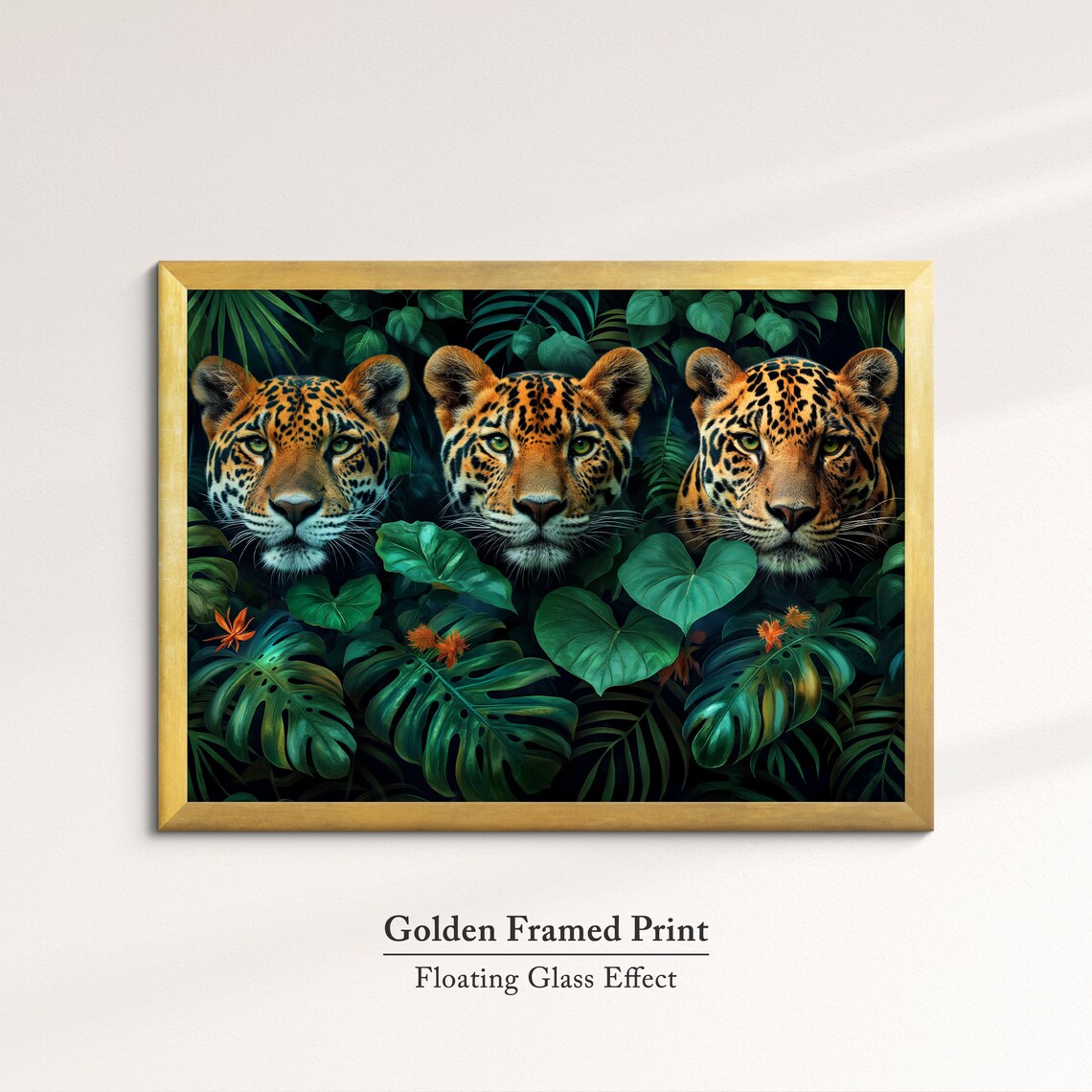 Three Jaguars In Dark Jungle Foliage Majestic Big Cat Wildlife Poster - Image 5