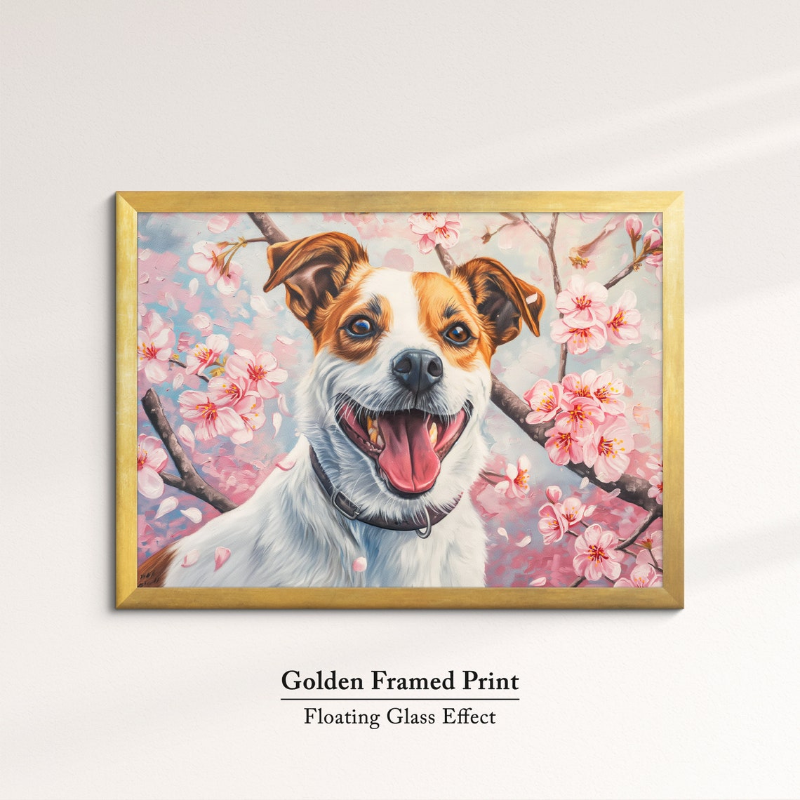 Happy Jack Russell Terrier In Cherry Blossoms Spring Dog Wall Poster - Image 5