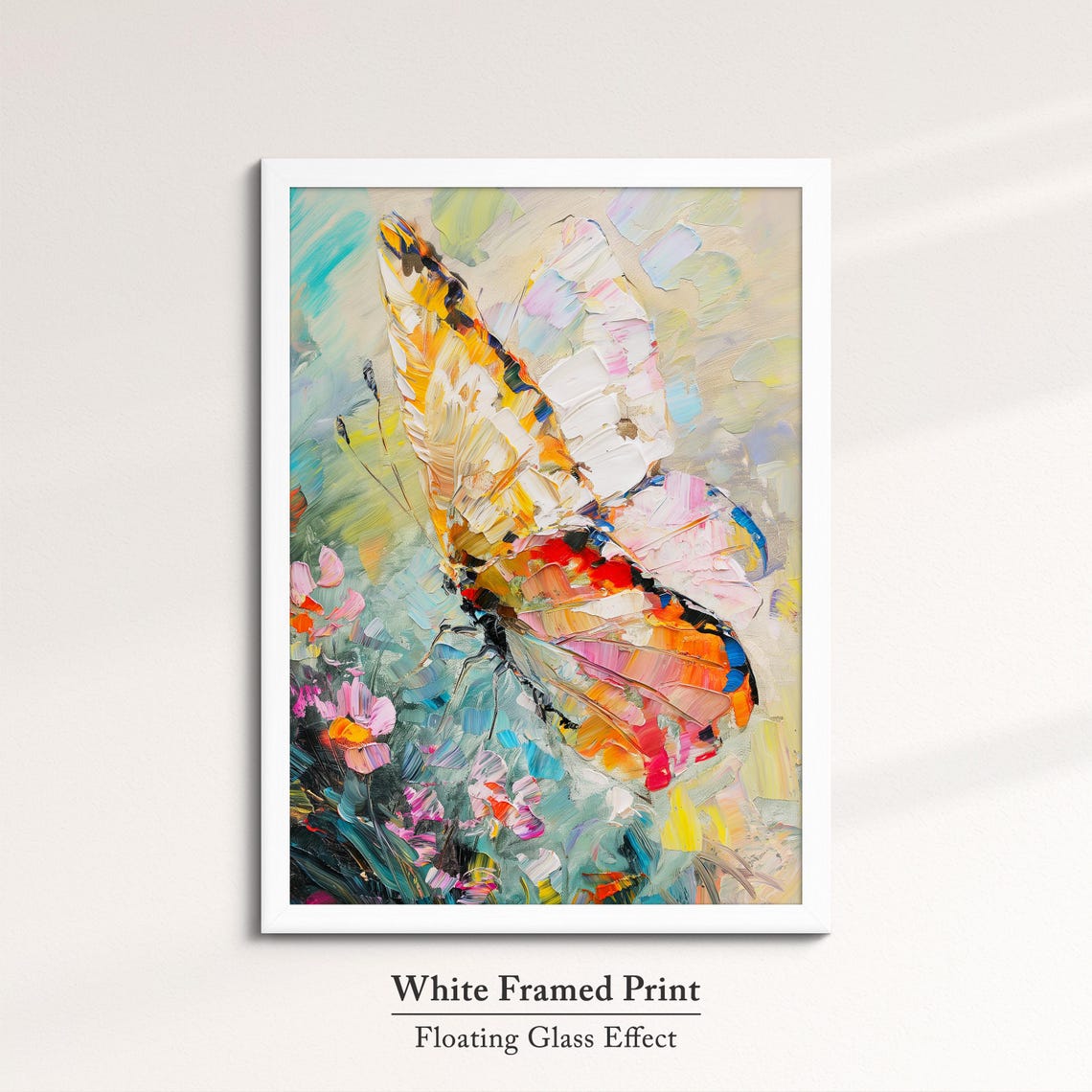 Colorful Butterfly Abstract Oil Painting Framed Print Framed Portrait Wall Art Poster Home Decor Interior Butterfly Lover Gift - Image 7