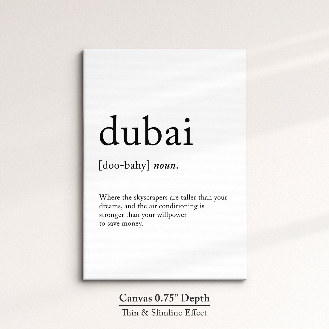 Dubai Uae Location Definition Dictionary Funny Quote Minimalist Framed Print Framed Wall Art Poster Home Decor Interior Gift Idea - Image 4