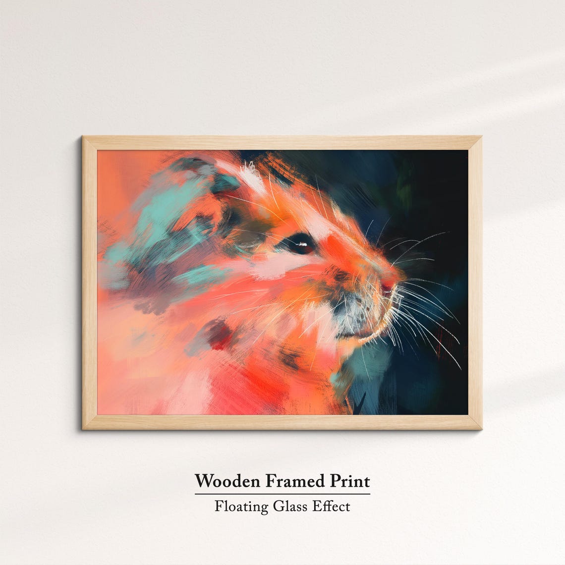 Hamster Fiery Orange Teal Bold Abstract Close Up Small Pet Art Poster - Image 6