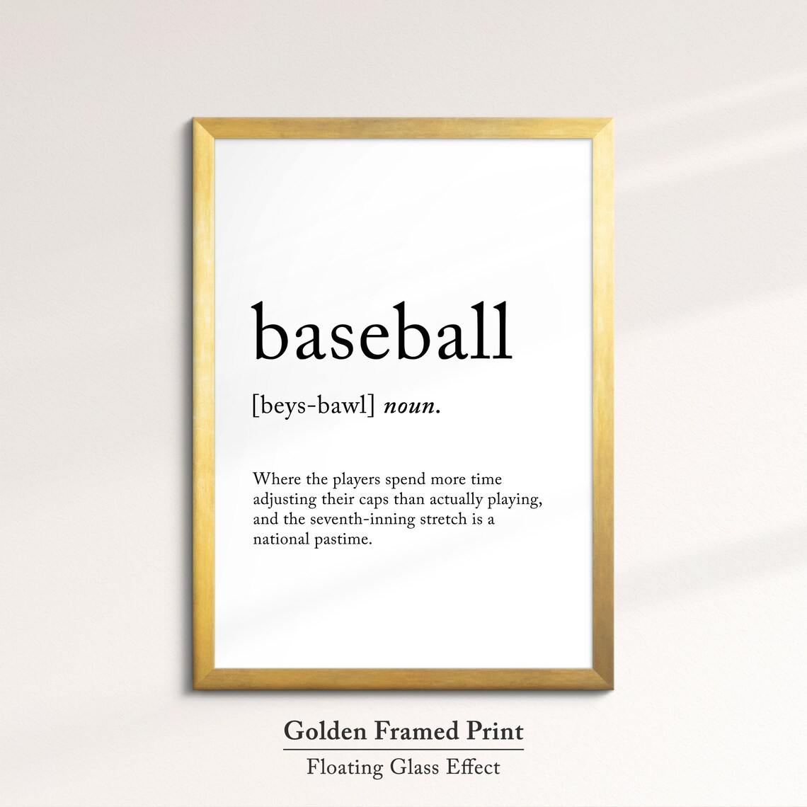 Baseball Definition Dictionary Funny Sports Quote Minimalist Framed Print Framed Wall Art Poster Home Decor Interior Baseball Gift - Image 5