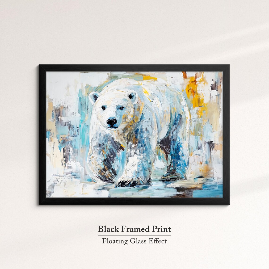 Polar Bear Abstract Oil Painting Wall Art Print - Image 8