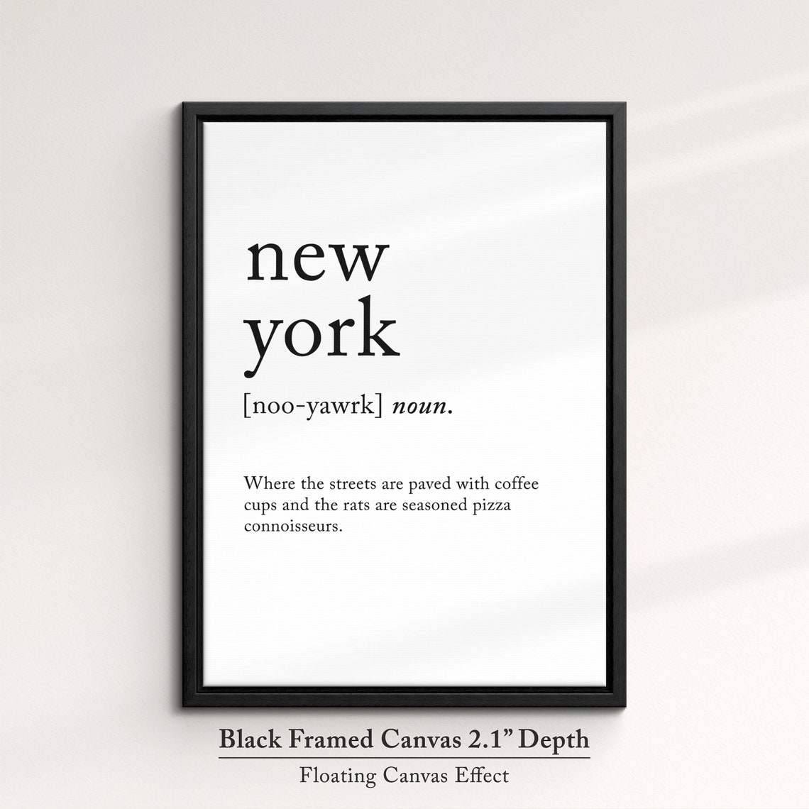 New York City Dictionary Definition Funny Pizza Rats Quote Wall Poster - Image 2