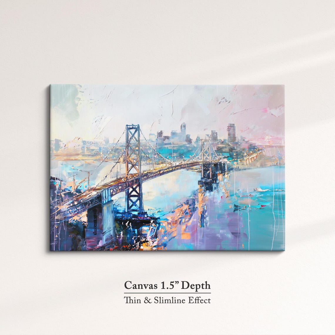 Golden Gate Bridge Abstract Oil Painting Framed Print Framed Large Sizes Wall Art Poster Travel Home Decor Interior San Francisco - Image 3