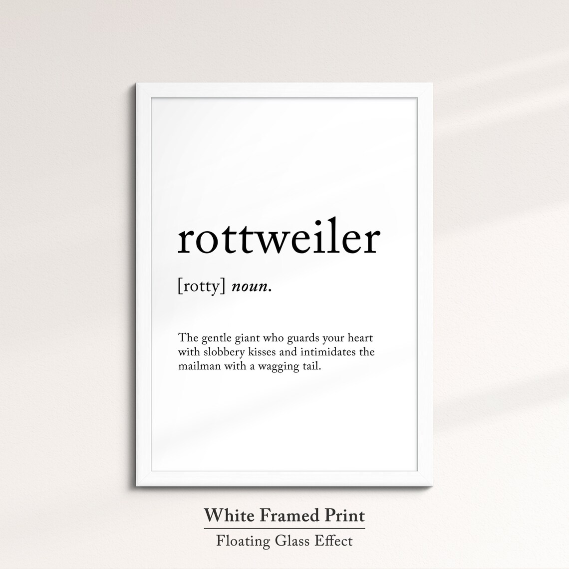 Rottweiler Funny Dictionary Definition Quote Minimalist Wall Art - Image 7