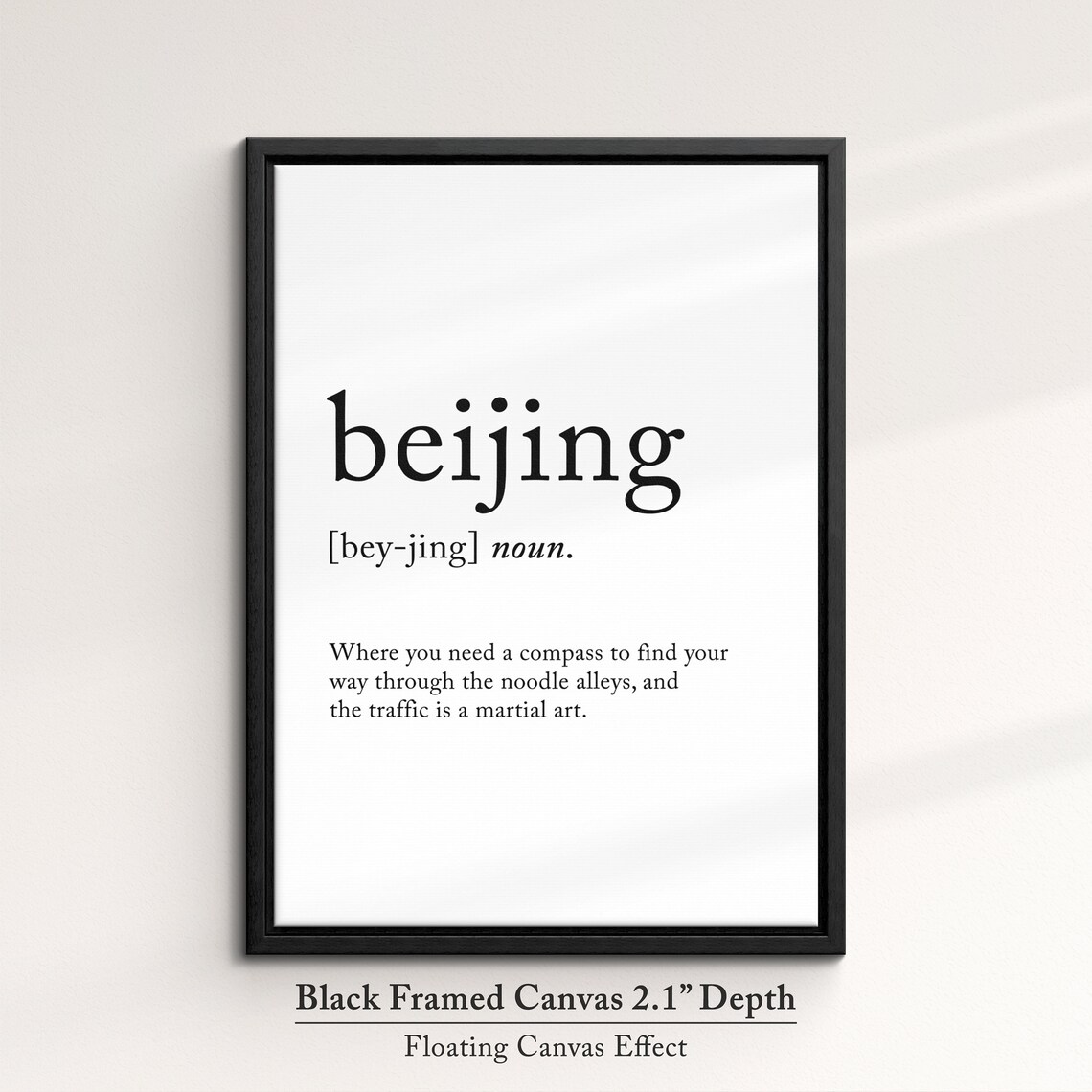 Beijing China Funny Dictionary Definition Quote Minimalist Wall Poster - Image 2