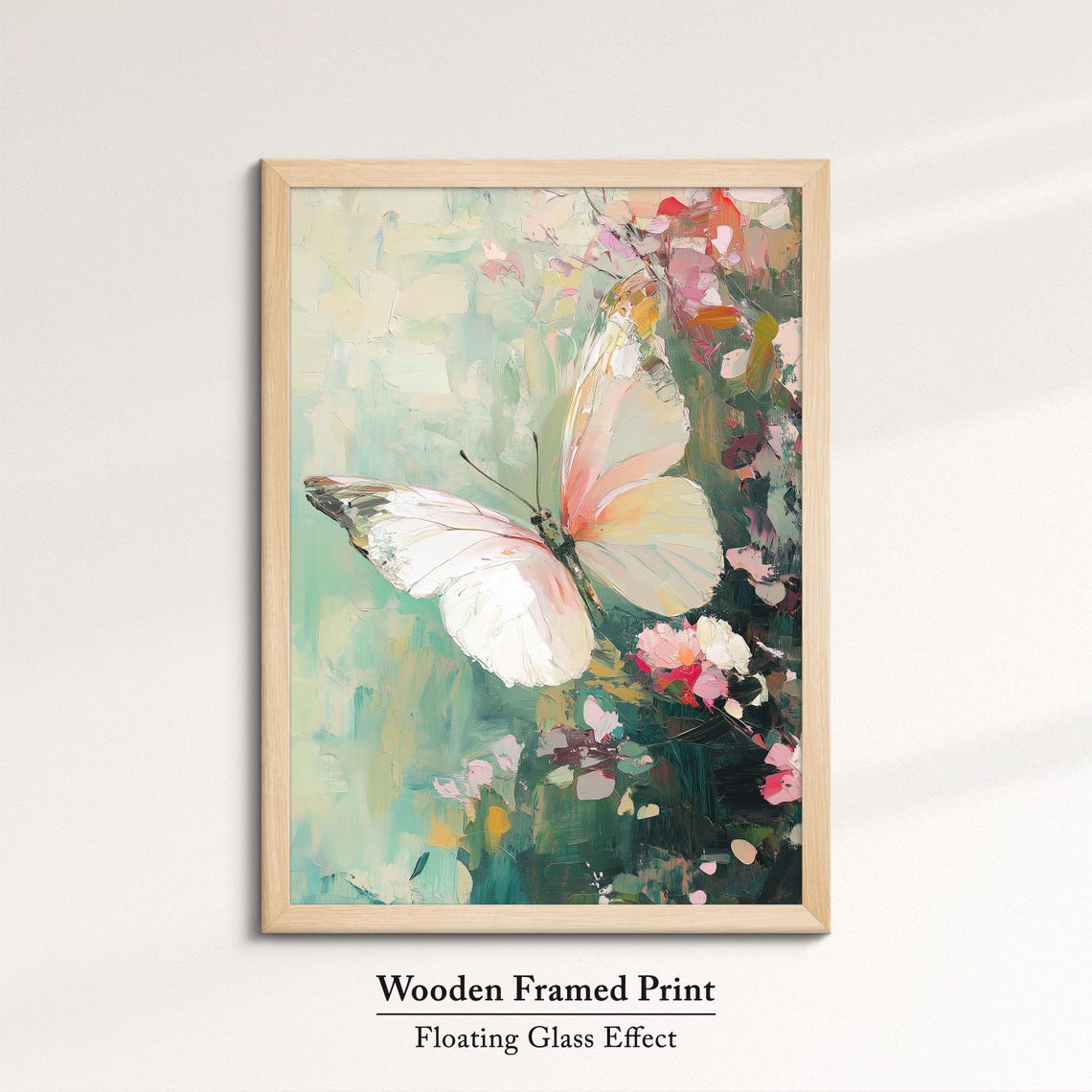 Colorful Butterfly Abstract Oil Painting Framed Print Framed Portrait Wall Art Poster Home Decor Interior Butterfly Lover Gift - Image 6