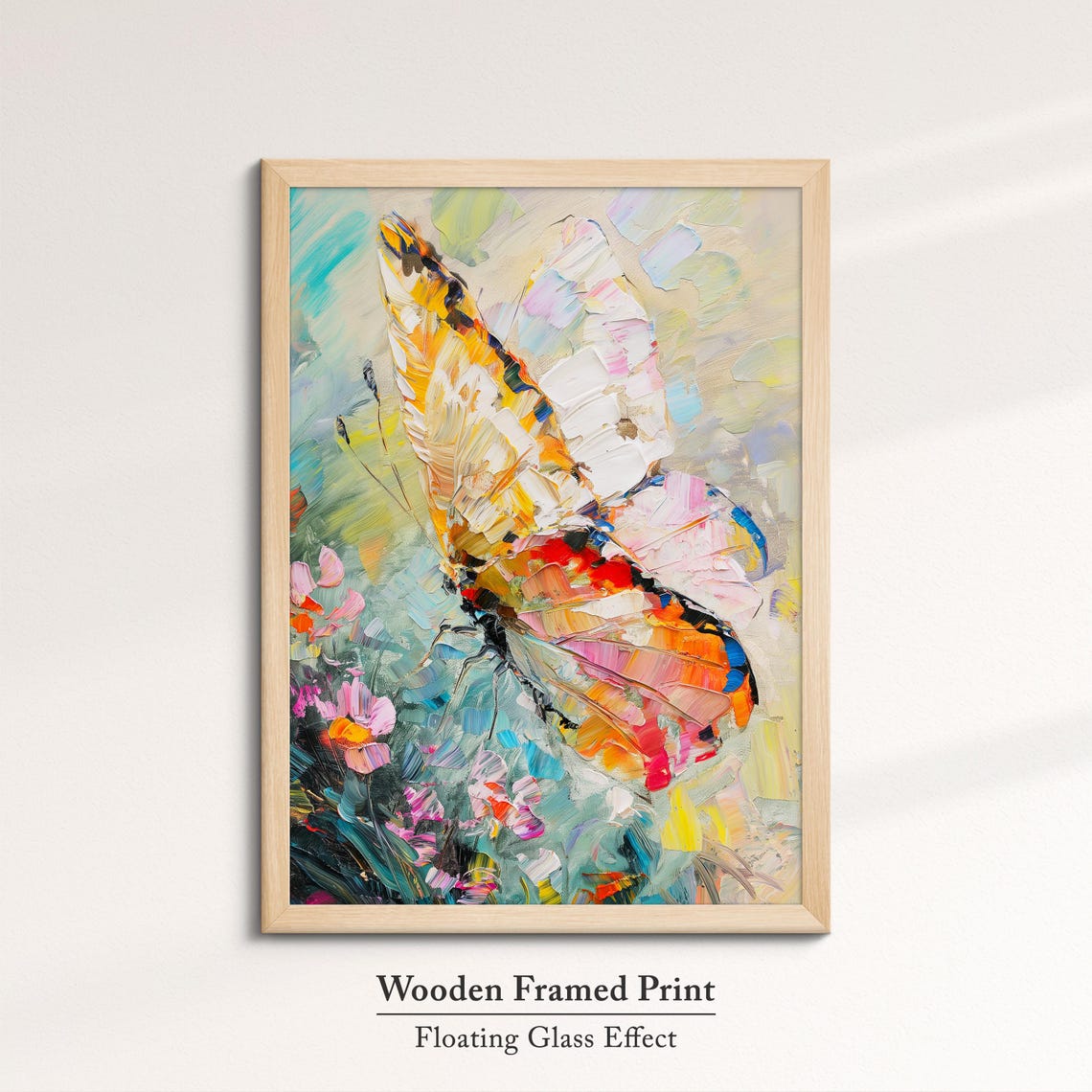 Colorful Butterfly Abstract Oil Painting Framed Print Framed Portrait Wall Art Poster Home Decor Interior Butterfly Lover Gift - Image 6