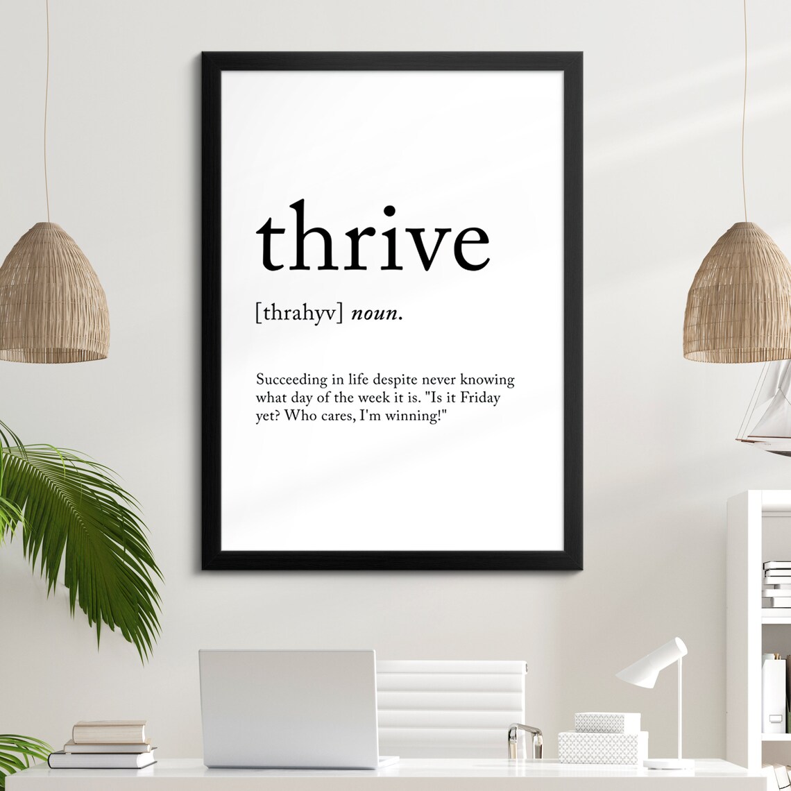 Thrive Minimalist Definition Quote Word Art Framed Print Framed Female Wall Art Lady Poster Feminine Home Decor Gifts For Her - Image 8