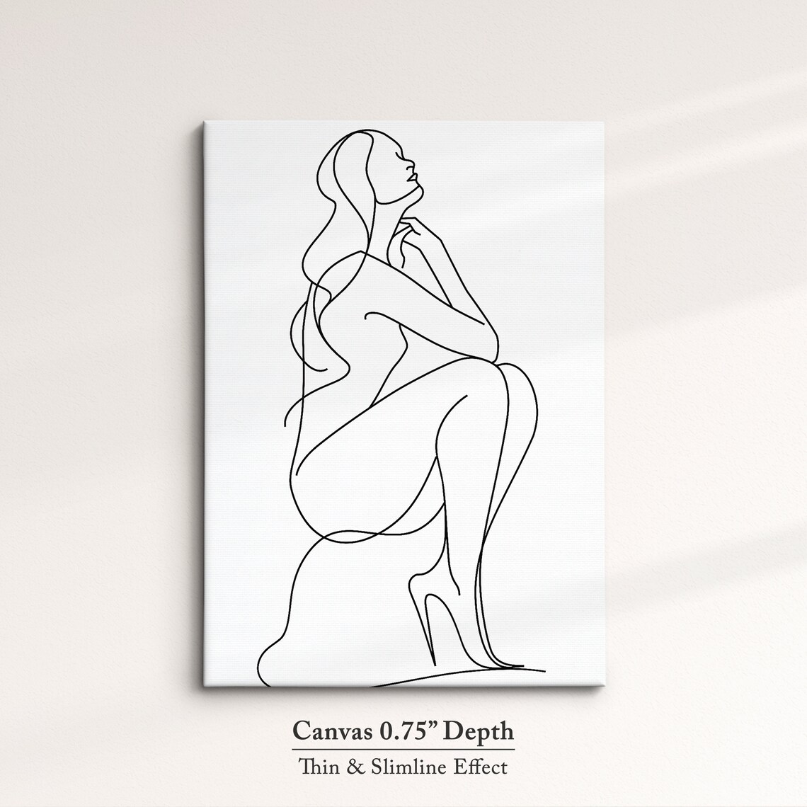 Kneeling Woman Pose Continuous Line Art Drawing Minimalist Wall Decor Poster - Image 4