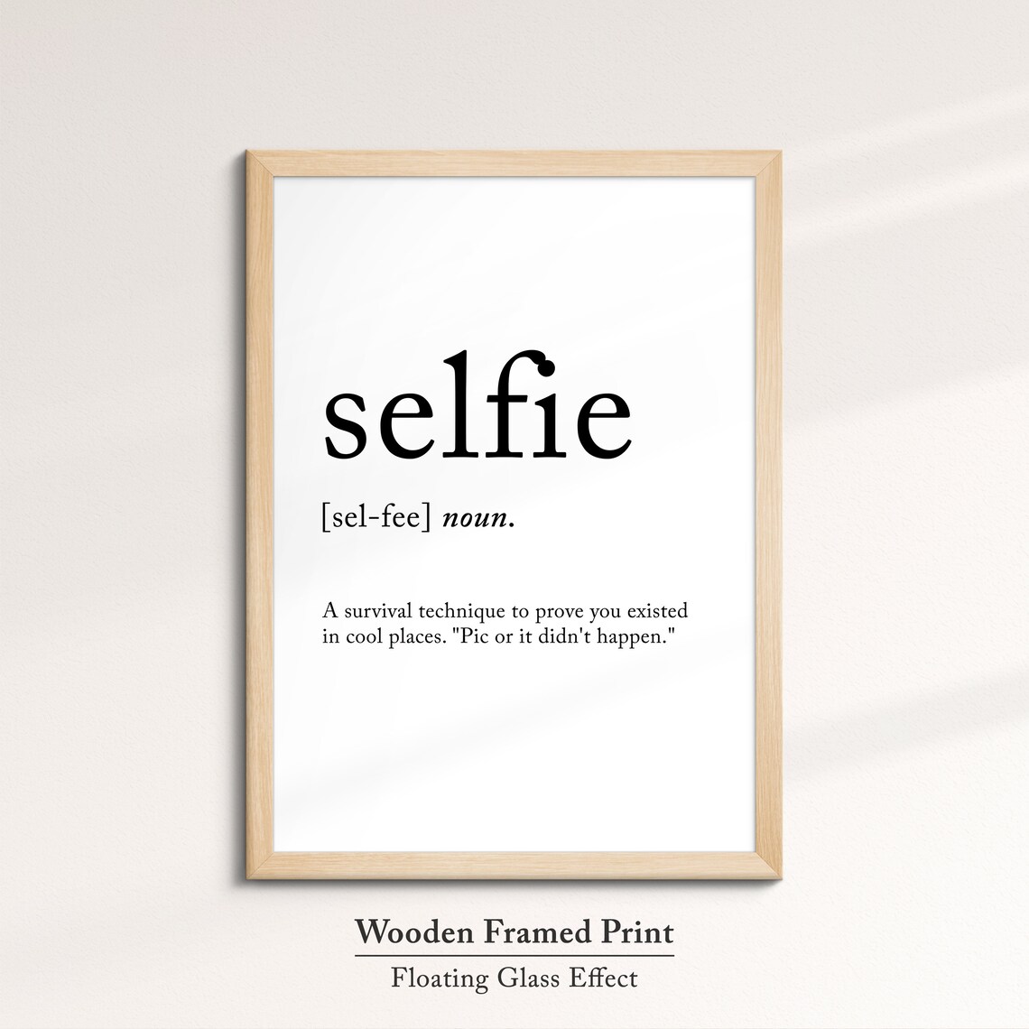 Selfie Minimalist Definition Quote Word Art Framed Print Framed Female Wall Art Lady Poster Feminine Home Decor Gifts For Her - Image 6