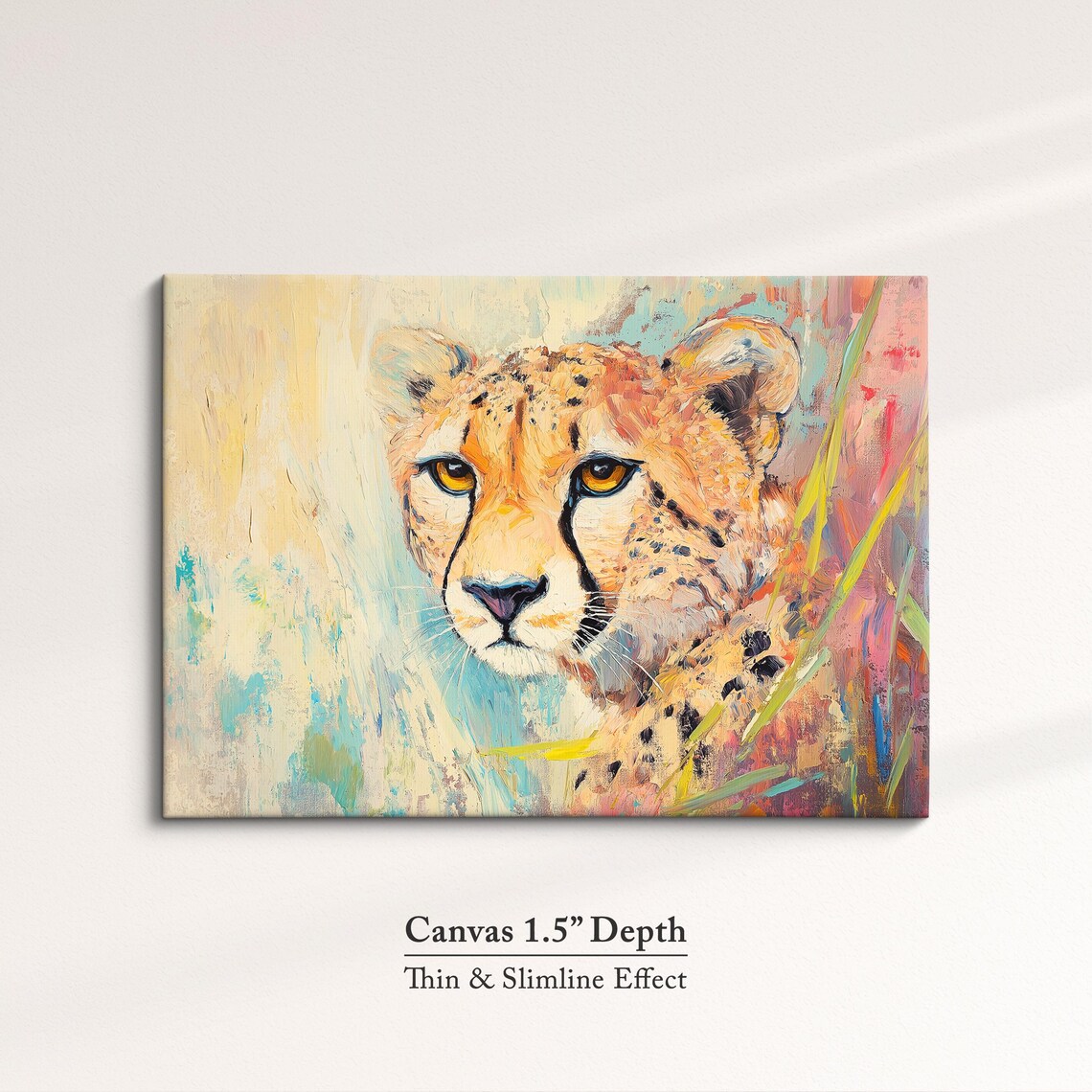 Cheetah Abstract Oil Painting Animal Wall Art Print - Image 3