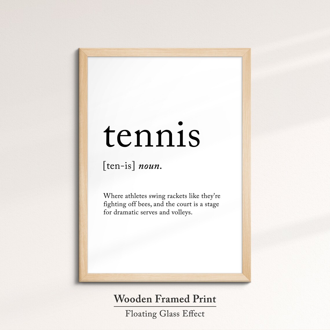 Tennis Definition Dictionary Funny Sports Quote Minimalist Framed Print Framed Wall Art Poster Home Decor Interior Tennis Gift - Image 6