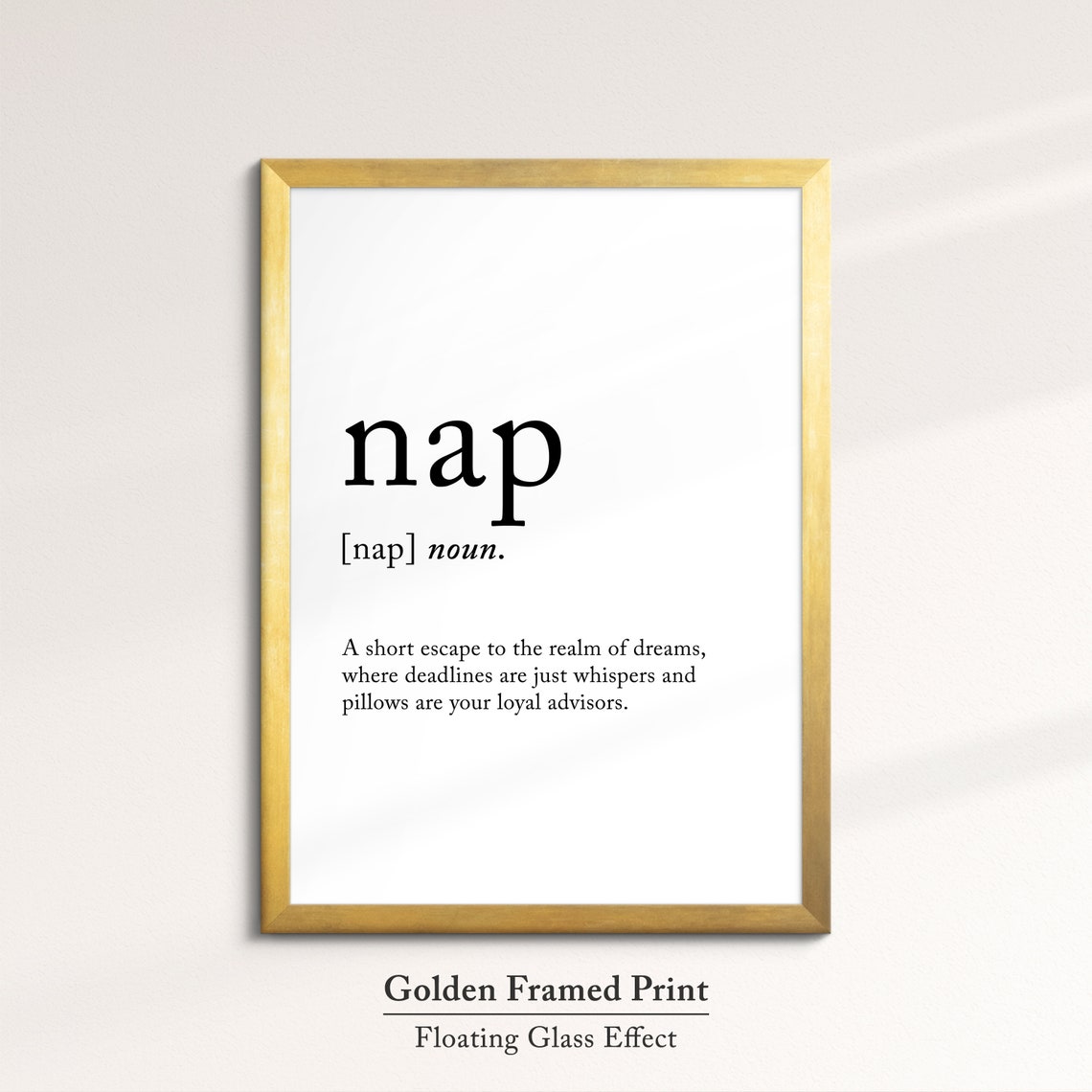 Nap Funny Dictionary Definition Quote Minimalist Wall Art Poster - Image 5