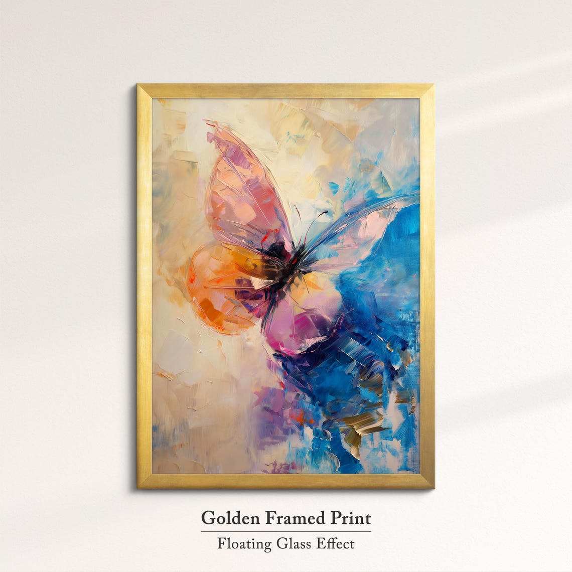 Colorful Butterfly Abstract Oil Painting Framed Print Framed Portrait Wall Art Poster Home Decor Interior Butterfly Lover Gift - Image 5