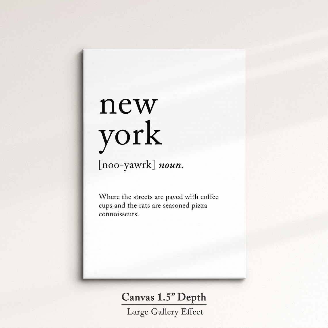 New York City Dictionary Definition Funny Pizza Rats Quote Wall Poster - Image 3