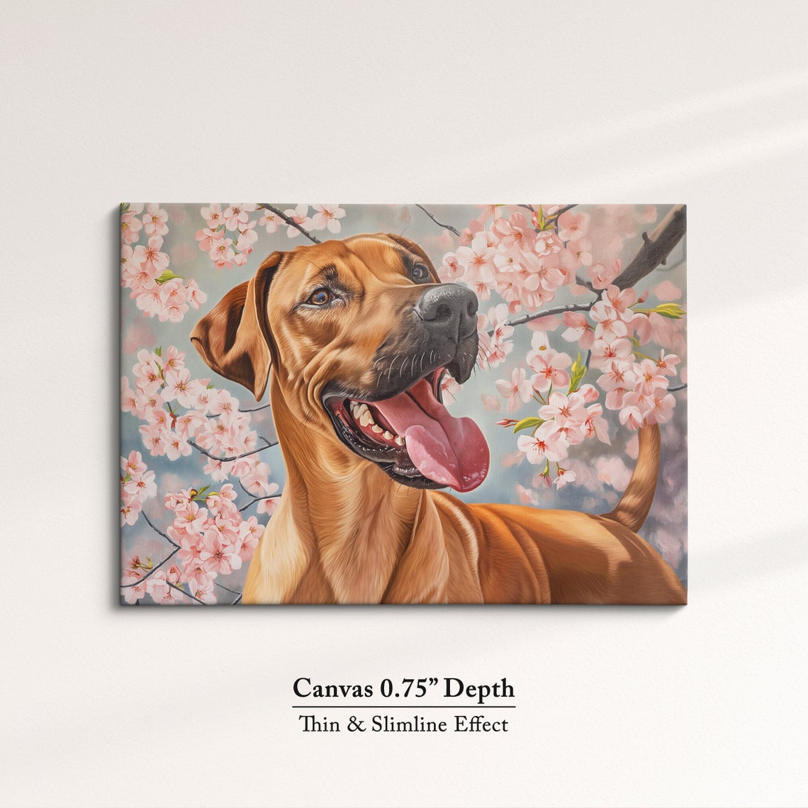 Rhodesian Ridgeback Smiling In Cherry Blossoms Happy Spring Dog Poster - Image 4