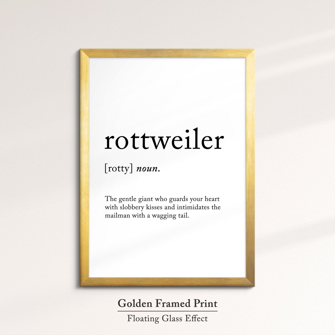 Rottweiler Funny Dictionary Definition Quote Minimalist Wall Art - Image 5