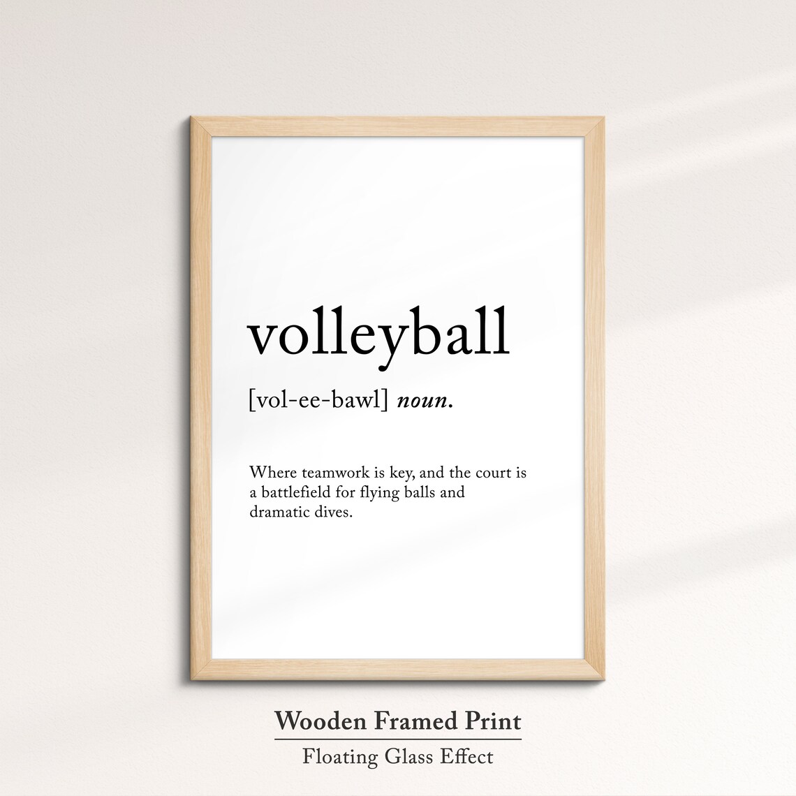 Volleyball Definition Dictionary Funny Sports Quote Minimalist Framed Print Framed Wall Art Poster Home Decor Interior Volleyball - Image 6
