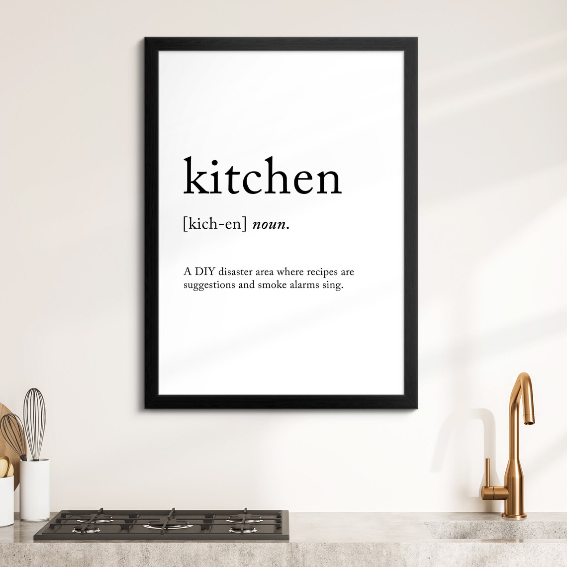Kitchen Funny Definition Dictionary Quote Minimalist Framed Print Framed Wall Art Poster Home Decor Interior Funny Gifts For Her - Image 4
