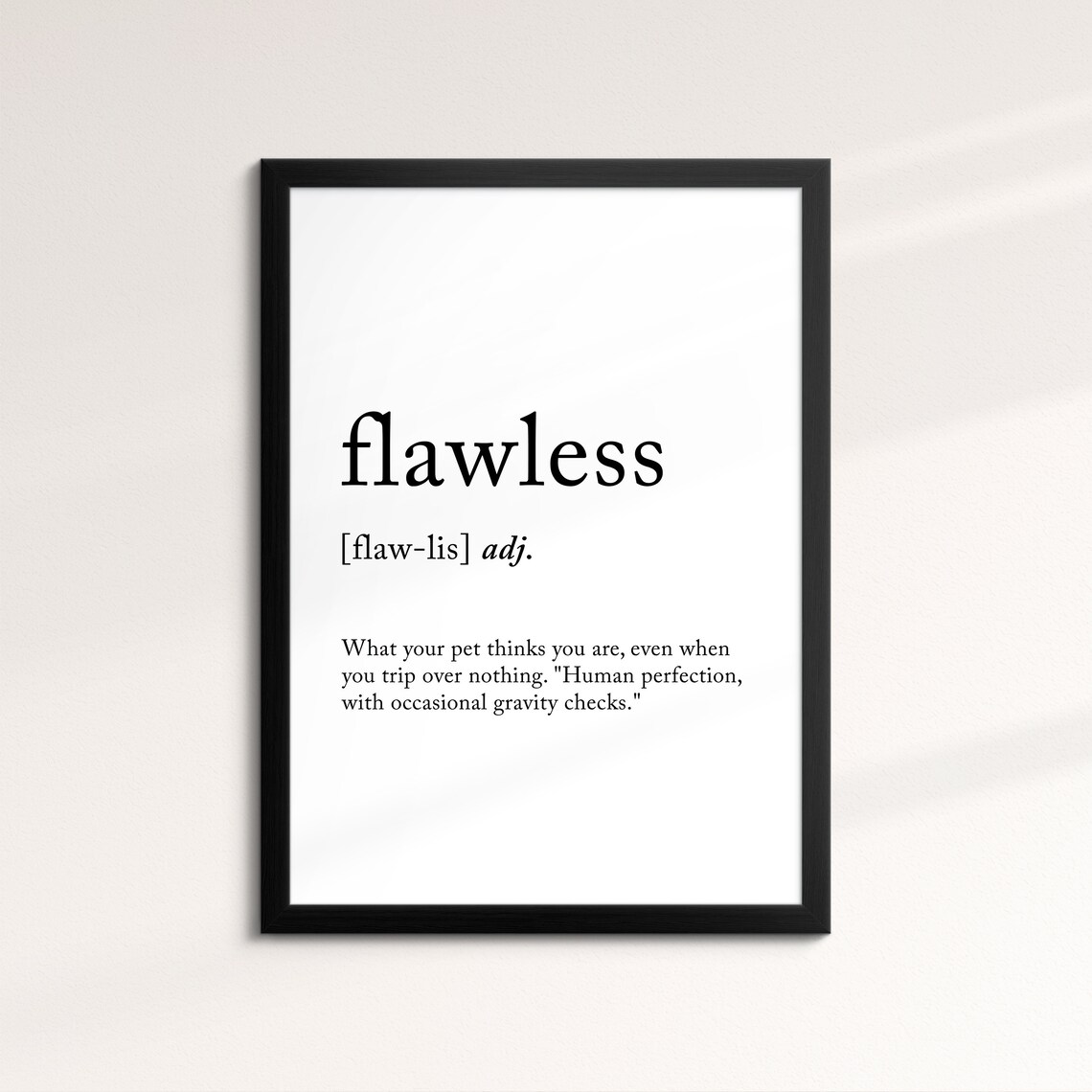 Flawless Minimalist Definition Quote Word Art Framed Print Framed Female Wall Art Lady Poster Feminine Home Decor Gifts For Her