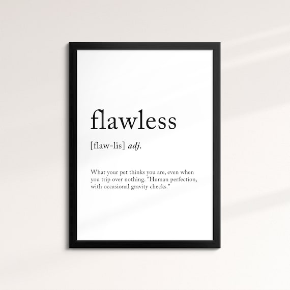 Flawless Minimalist Definition Quote Word Art Framed Print Framed Female Wall Art Lady Poster Feminine Home Decor Gifts For Her