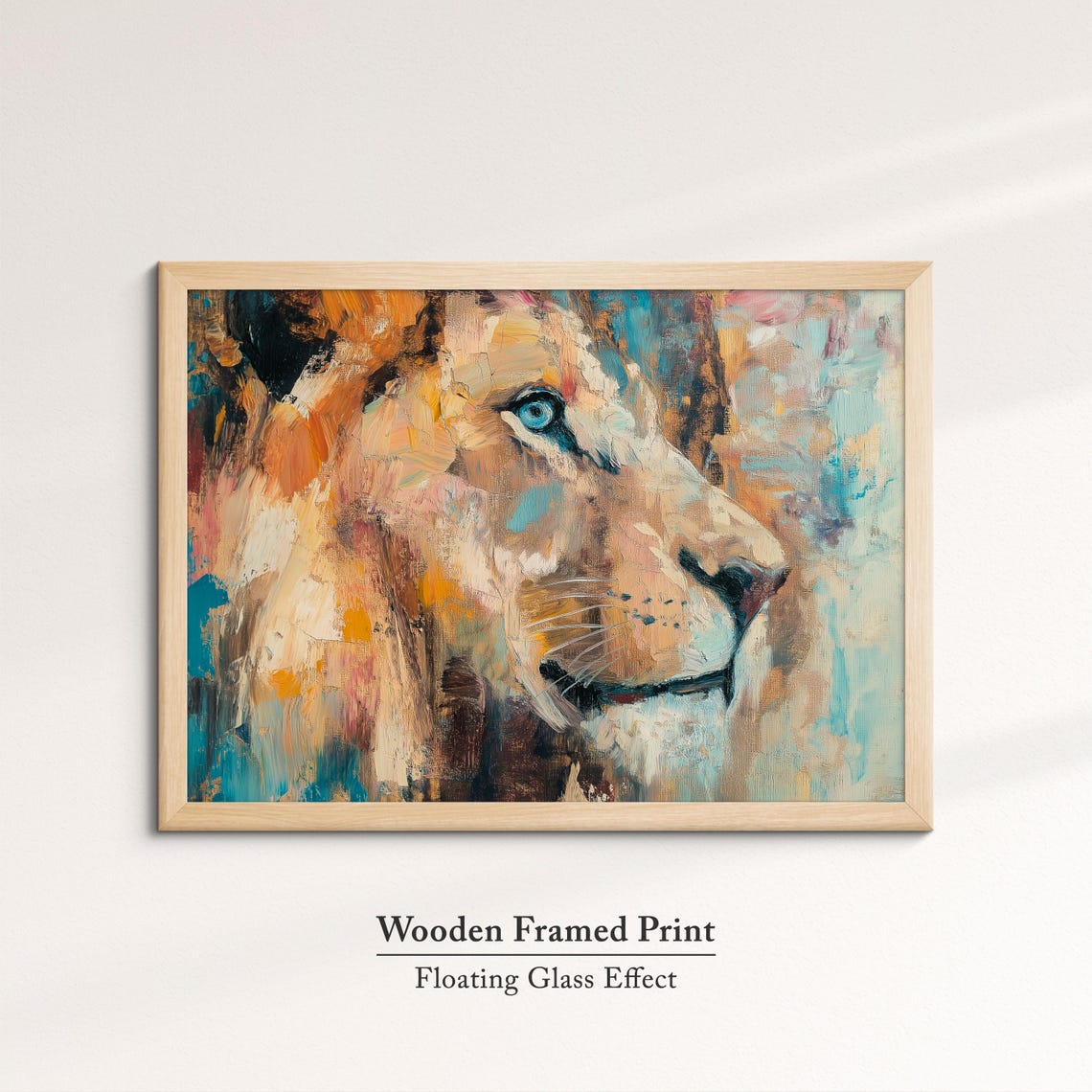 Lioness Abstract Oil Painting Side Profile Wild Cat Portrait Poster - Image 6