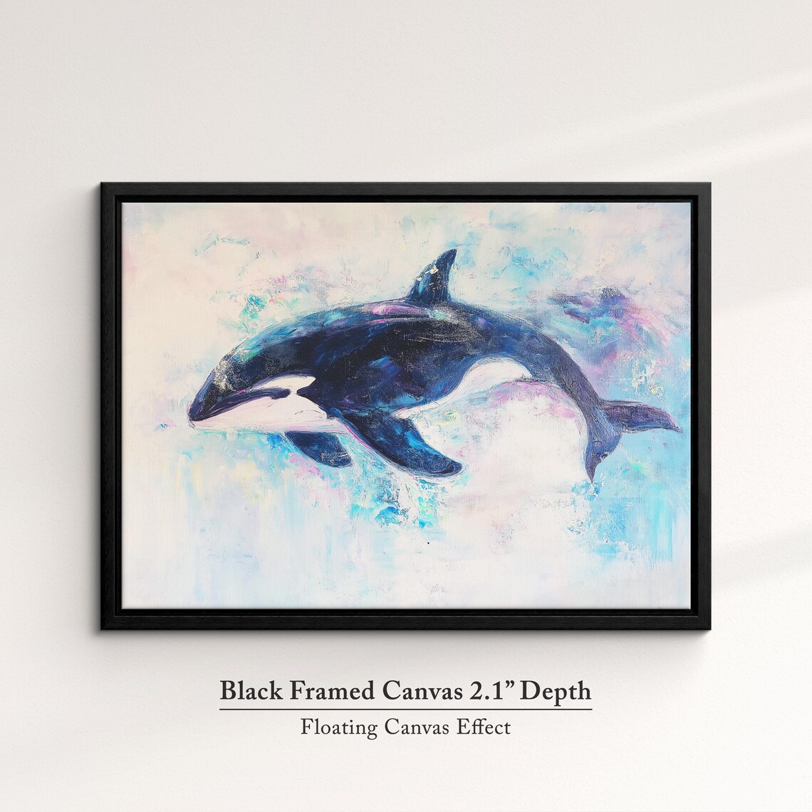 Orca Killer Whale Abstract Oil Painting Art Print - Image 2