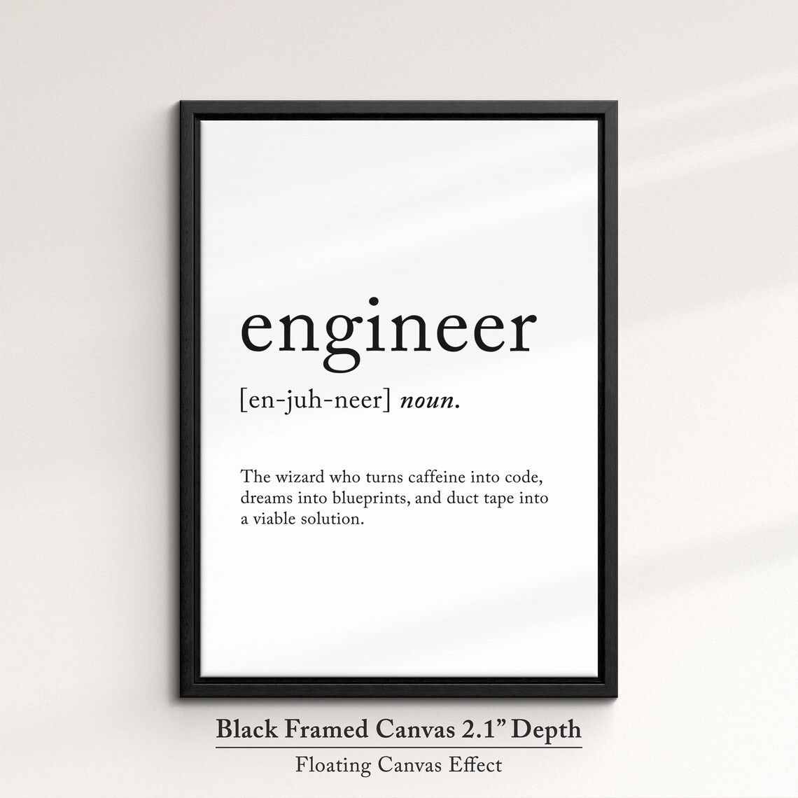 Engineer Funny Definition Dictionary Quote Minimalist Framed Print Framed Wall Art Poster Home Decor Interior Gifts For Engineers - Image 2