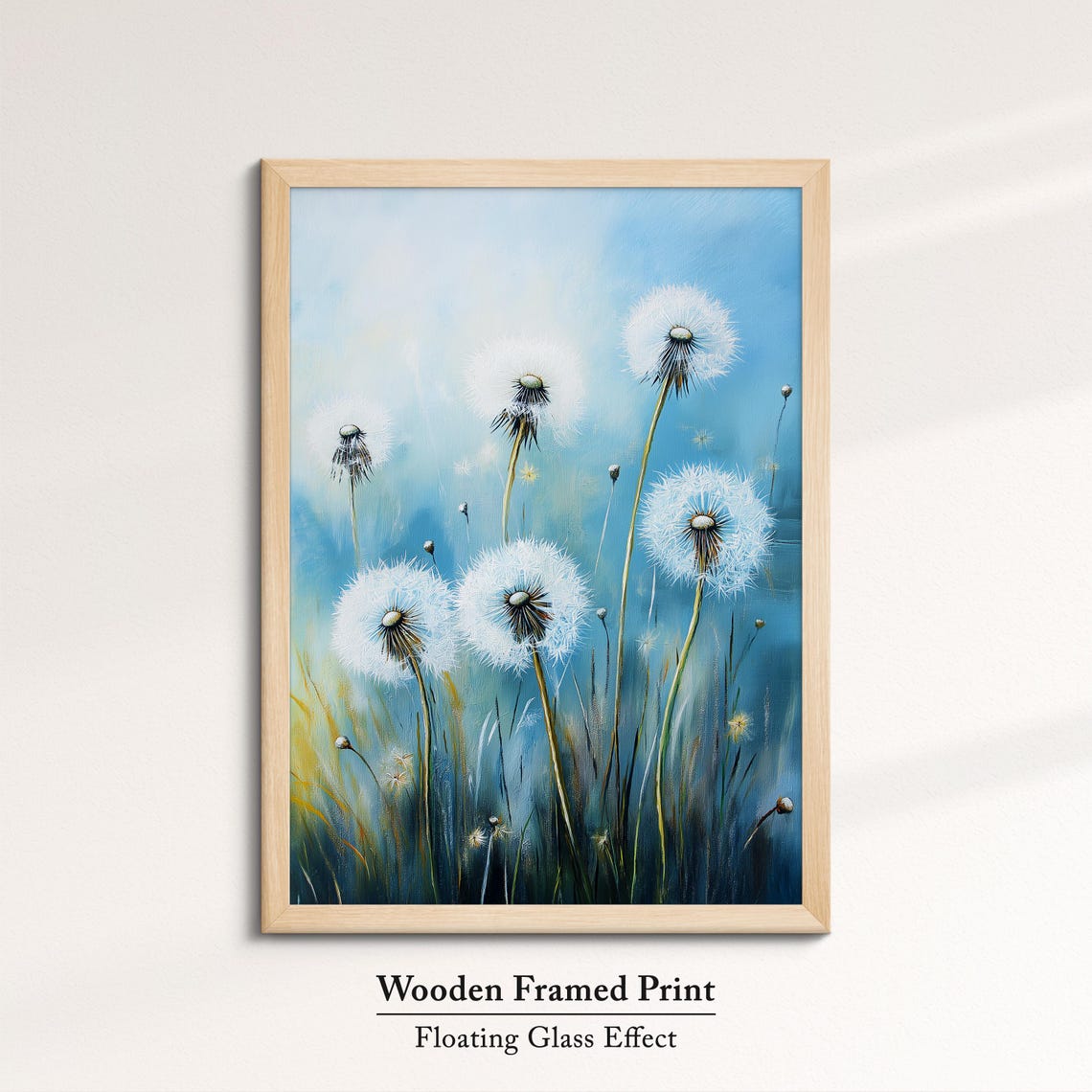 Dandelion Wishes Soft Blue Mist Botanical Meadow Wall Decor Poster - Image 6