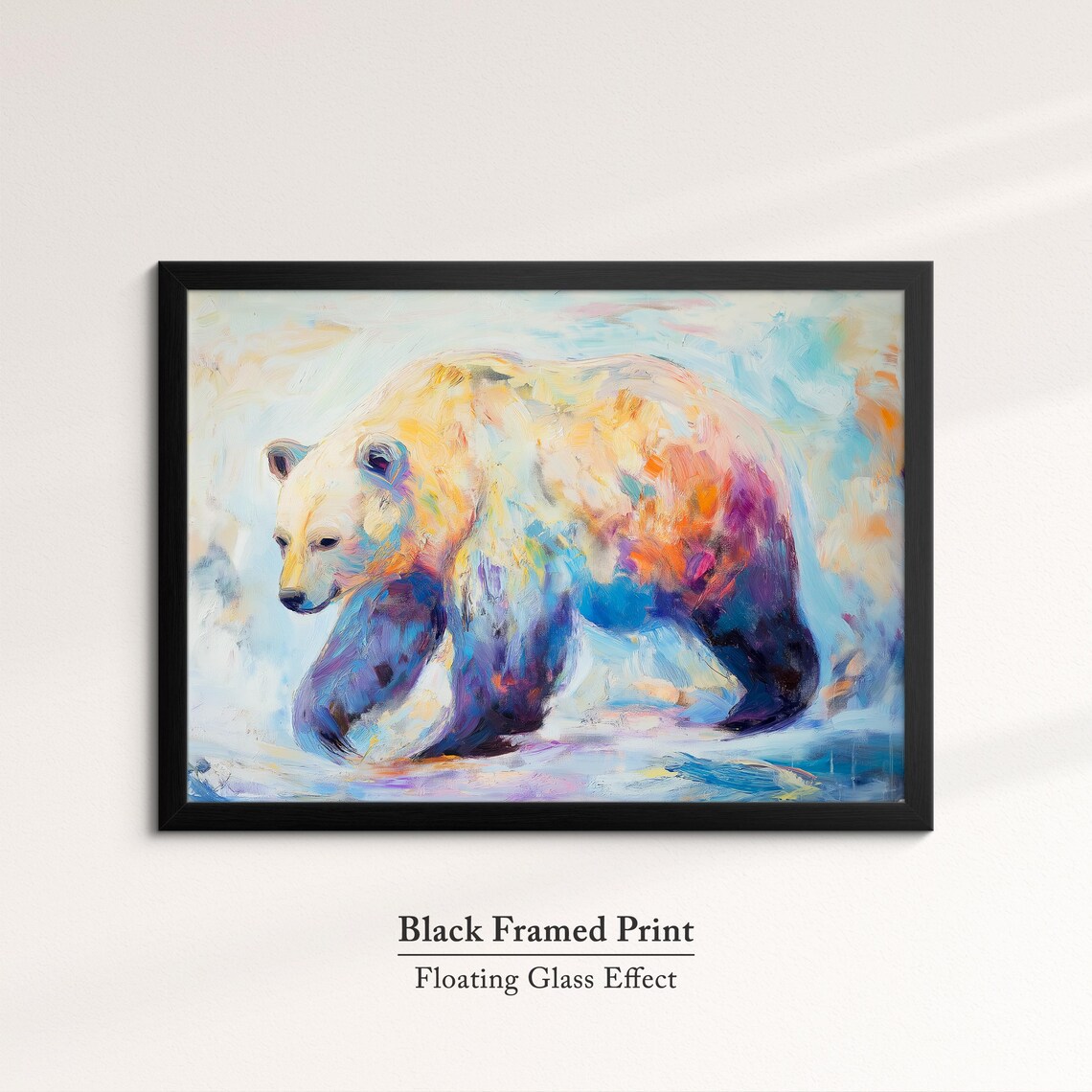 Polar Bear Colorful Abstract Oil Painting Walking Arctic Art Wall Poster - Image 8