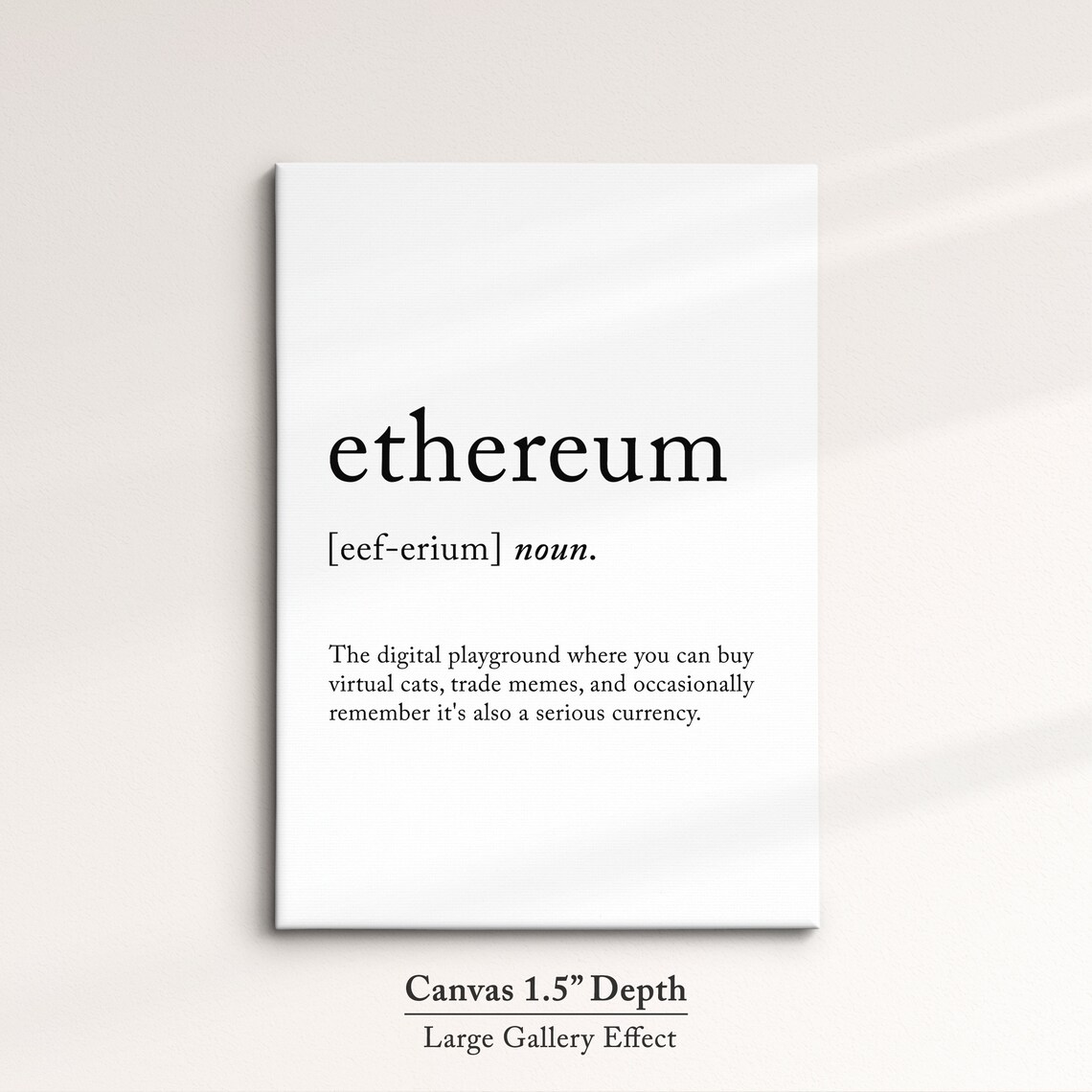 Ethereum Funny Definition Dictionary Quote Minimalist Framed Print Framed Wall Art Poster Home Decor Interior Finance Crypto Gifts - Image 3