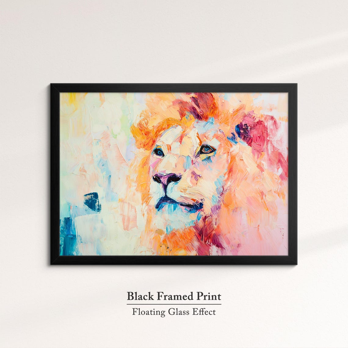 Lion Abstract Oil Painting Pastel Portrait Regal Wildlife Wall Art - Image 8