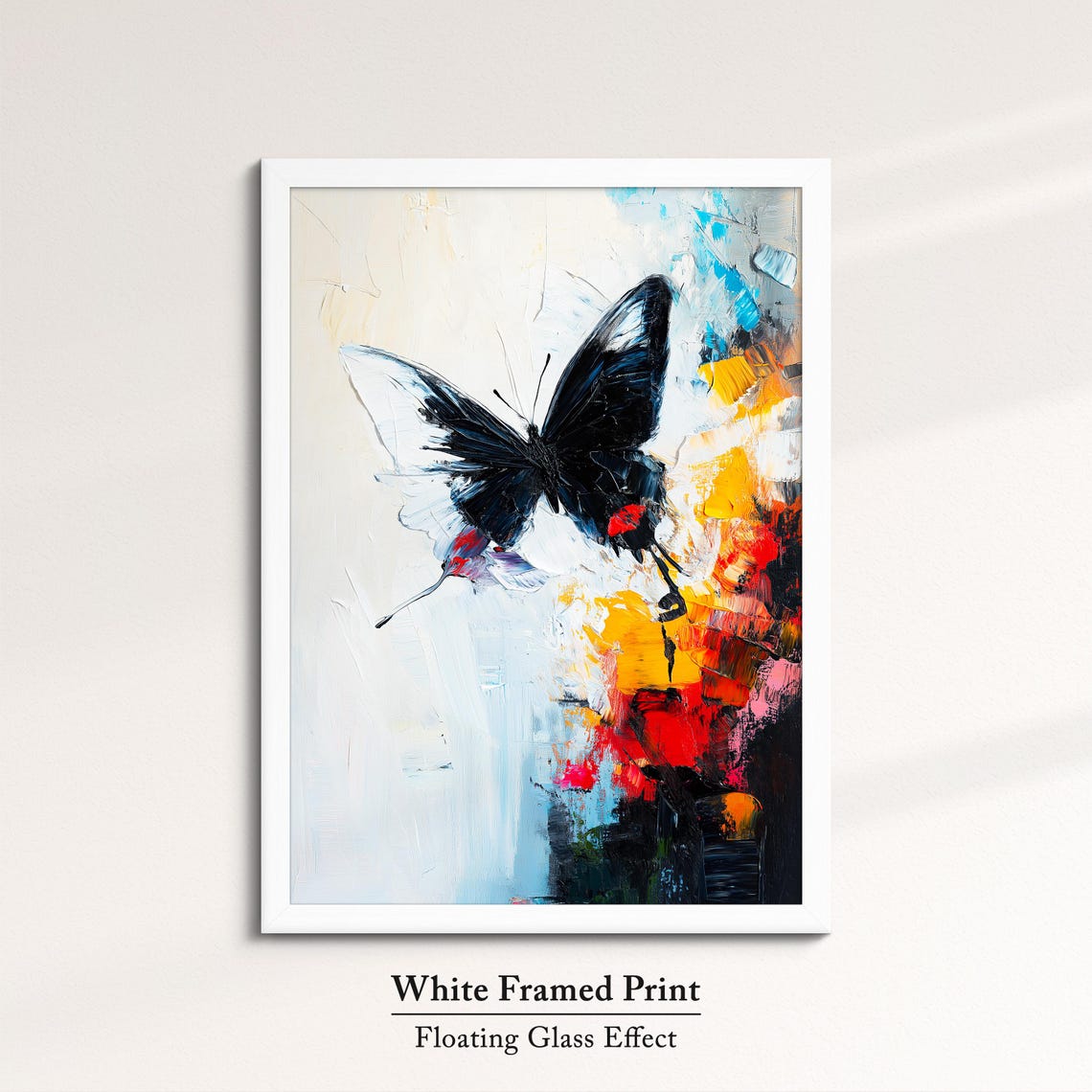 Colorful Butterfly Abstract Oil Painting Framed Print Framed Portrait Wall Art Poster Home Decor Interior Butterfly Lover Gift - Image 7