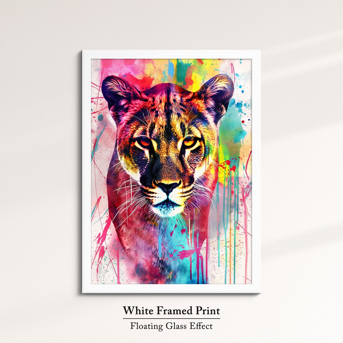 Colorful Lioness Art Print, Bold Wildlife Decor - Image 7
