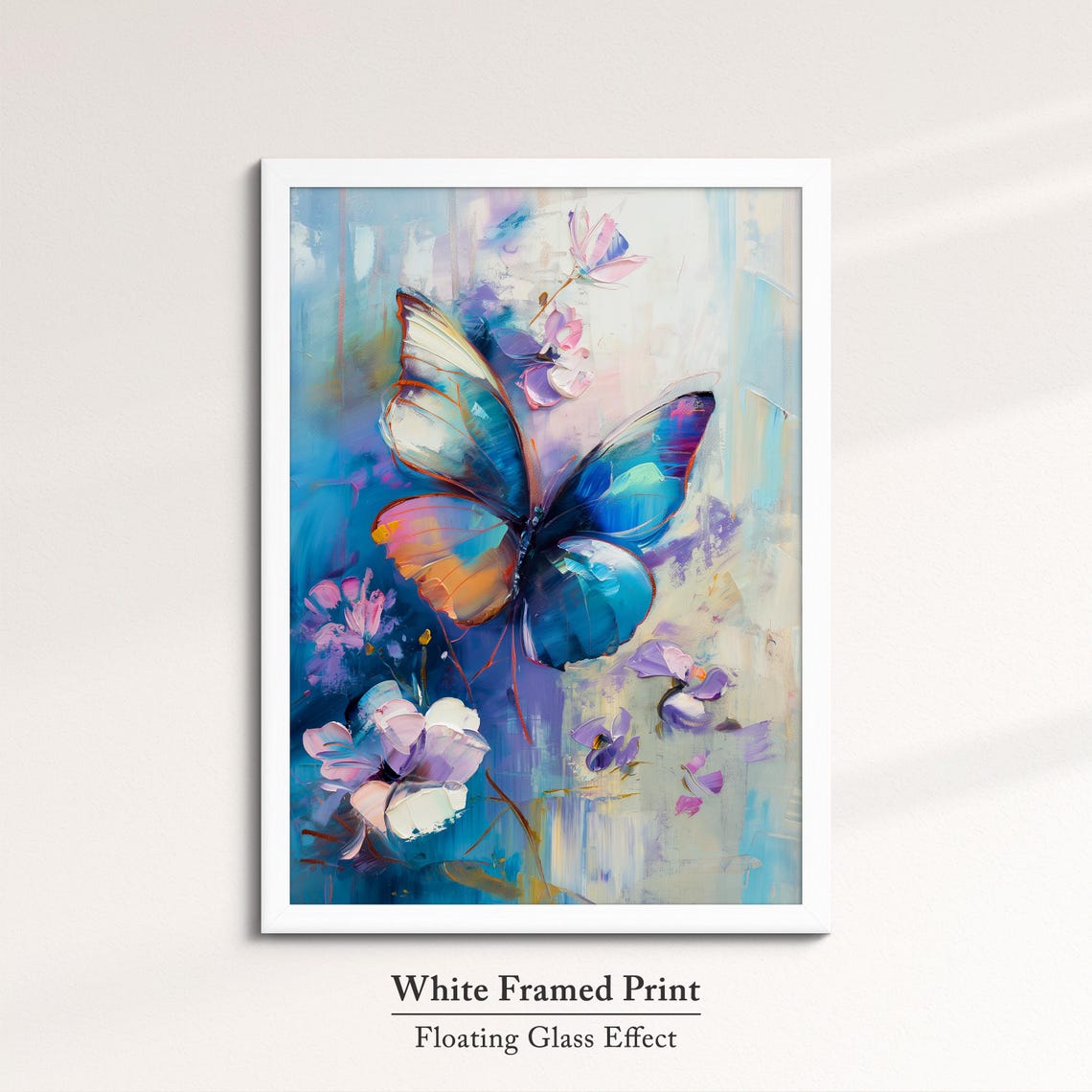 Colorful Butterfly Abstract Oil Painting Framed Print Framed Portrait Wall Art Poster Home Decor Interior Butterfly Lover Gift - Image 7