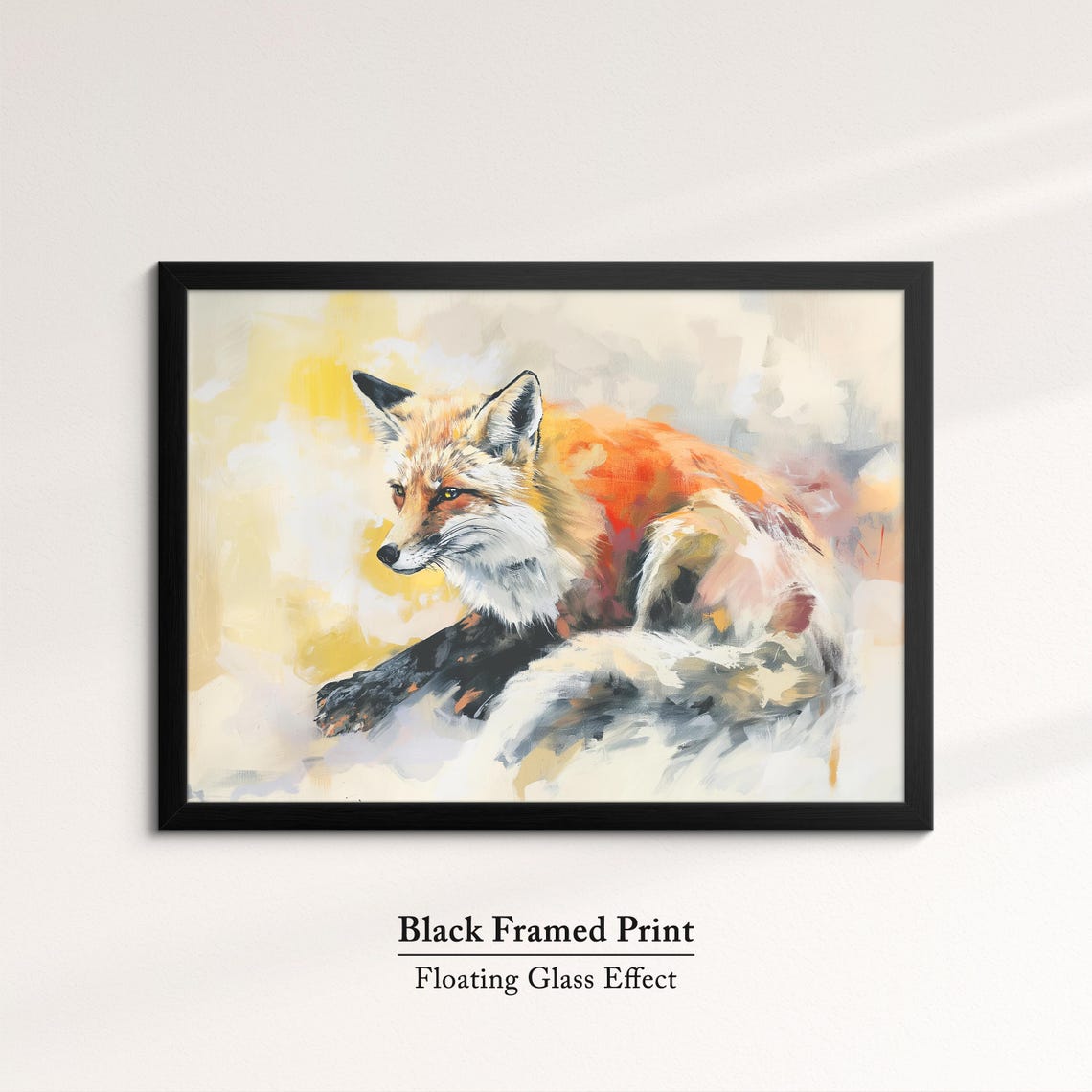 Red Fox Resting Abstract Watercolor Pastel Wildlife Wall Poster - Image 8