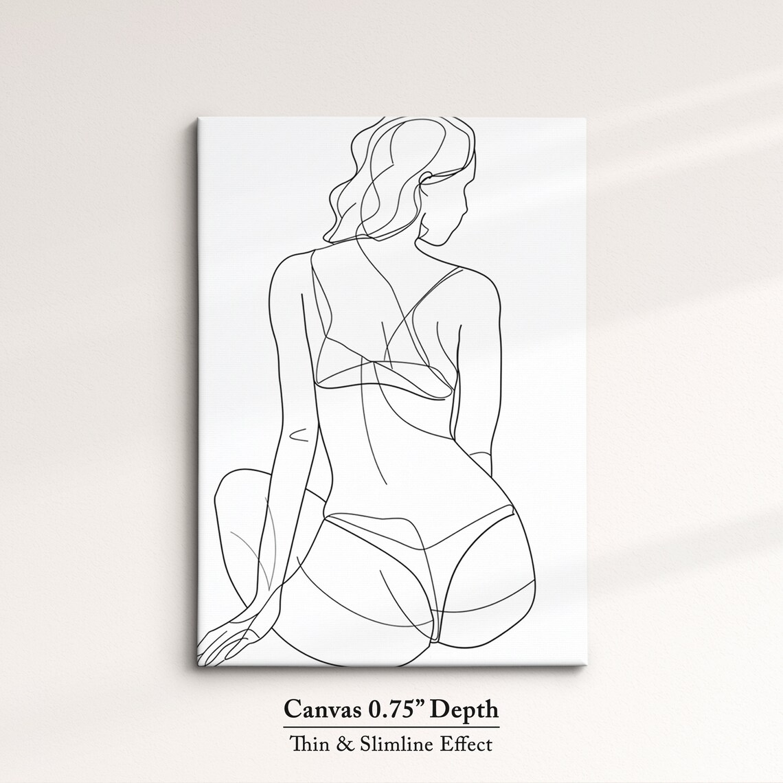Seated Woman From Behind Minimalist Line Art Drawing Elegant Feminine Wall Art Print - Image 4
