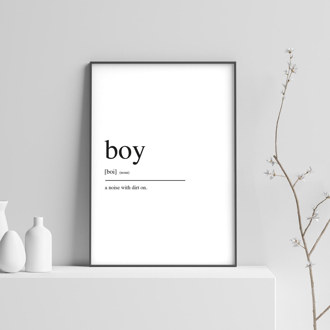 Boy Definition Funny Dictionary Typography Nursery Room Wall Art