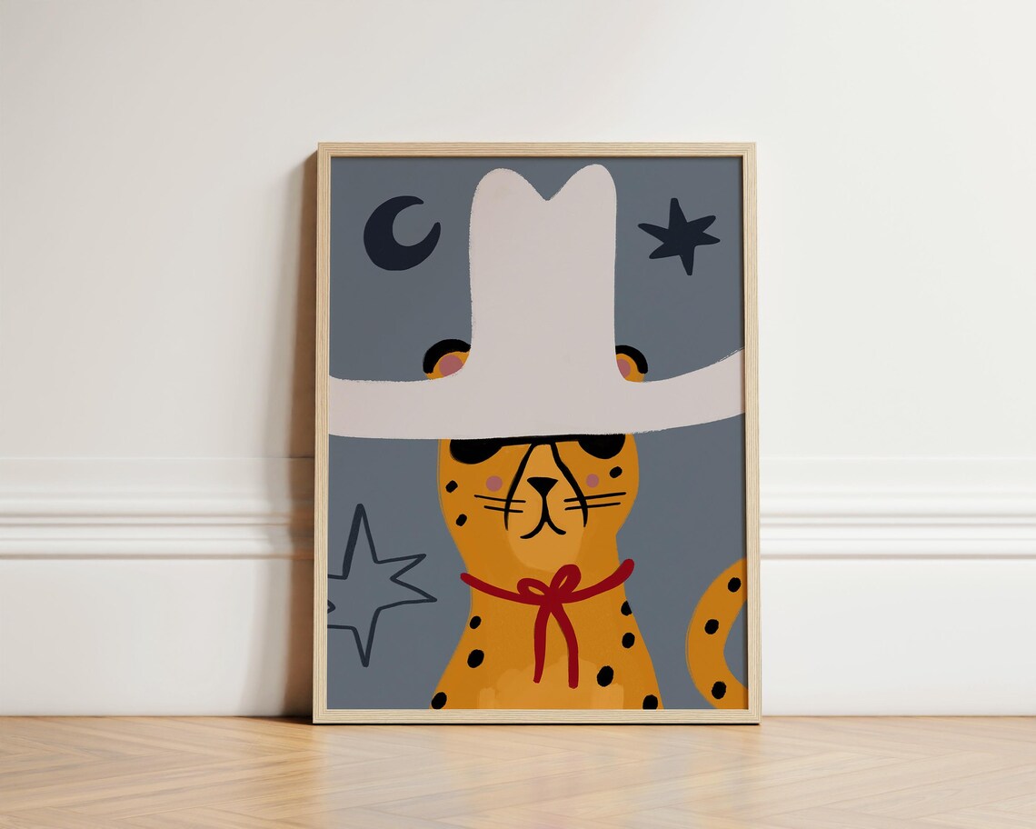 Wild West Cheetah Nursery Bedroom Art Print