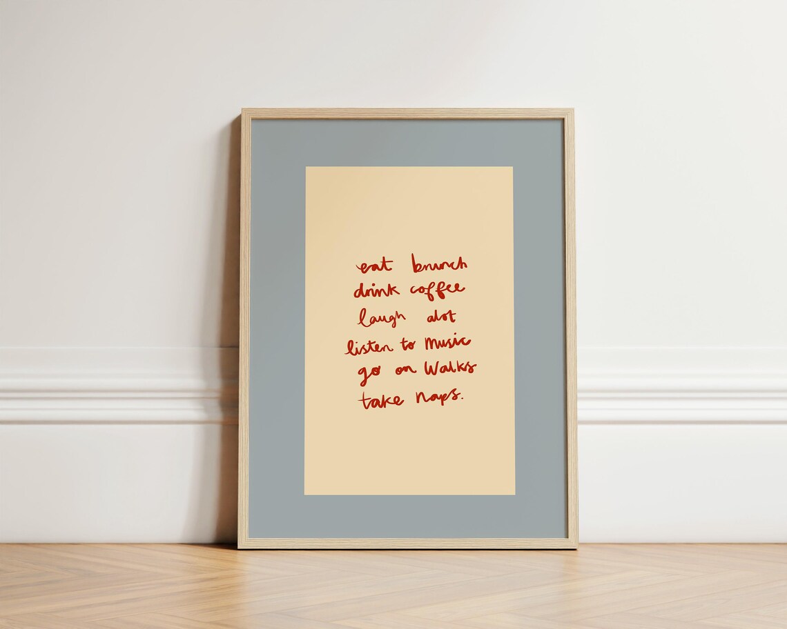 Minimalist Self Care Checklist Art Print