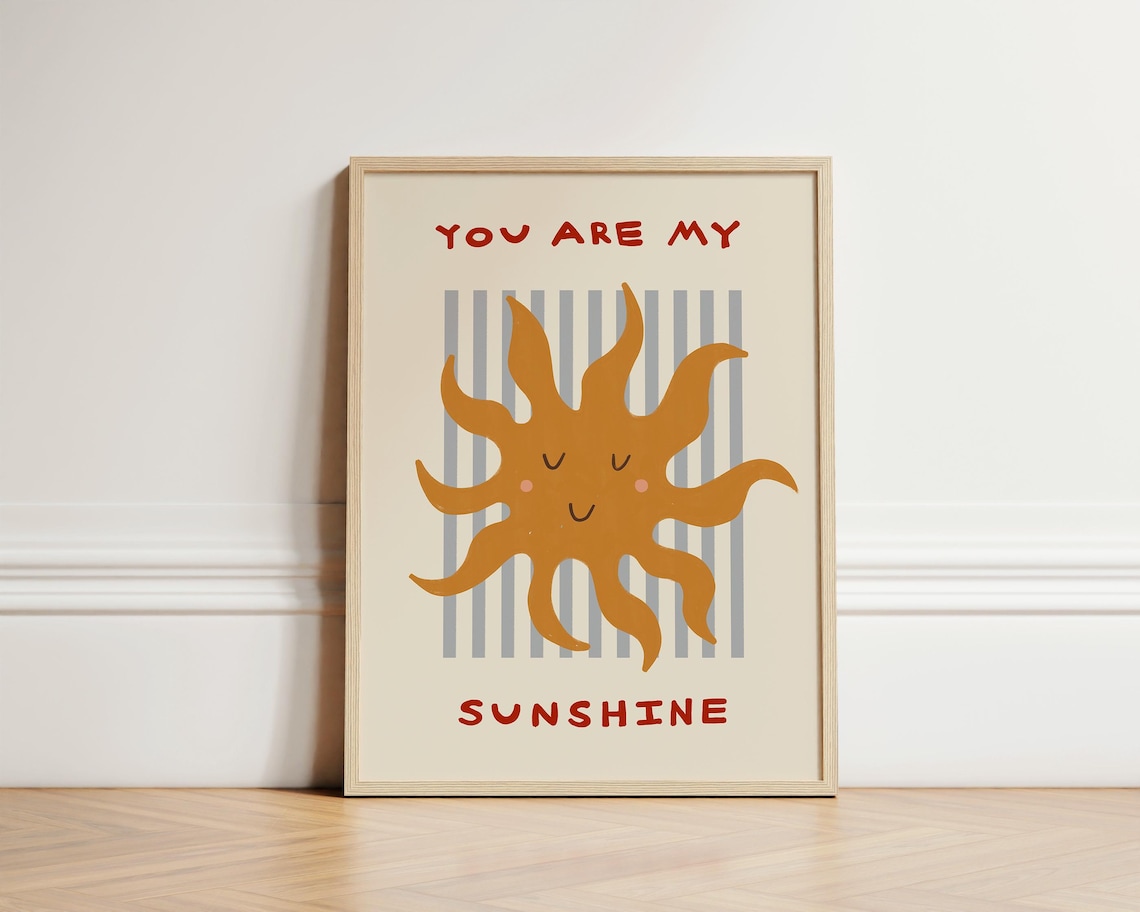 You Are My Sunshine Toddler Room Nursery Art Print