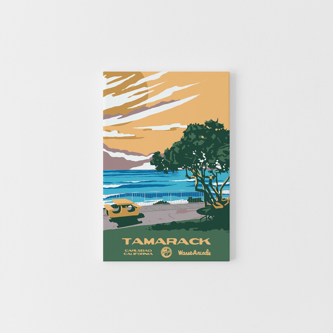 Tamarack Carlsbad Ca Print National Parks Vintage Style Surf Art Framedunframed Coastal Print
