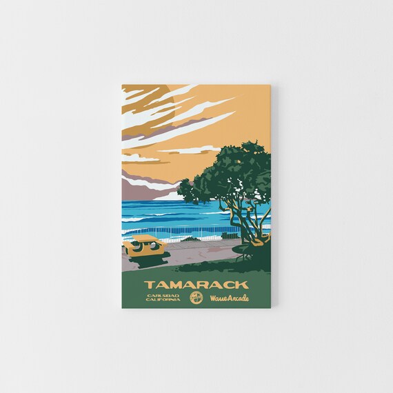 Tamarack Carlsbad Ca Print National Parks Vintage Style Surf Art Framedunframed Coastal Print