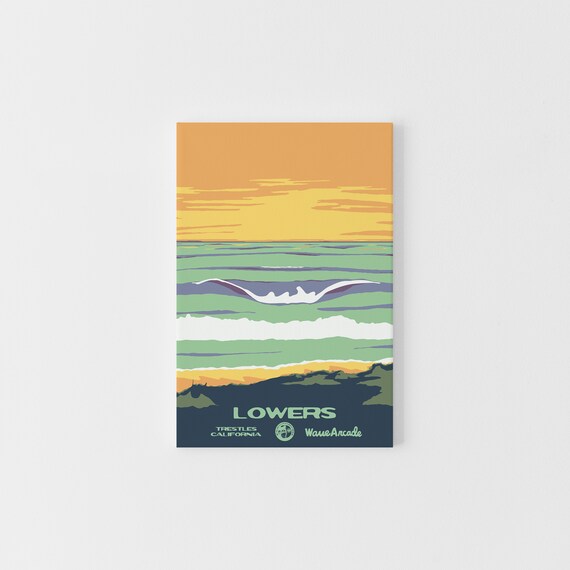 Lowers Trestles Print National Parks Vintage Style Surf Art Framedunframed Coastal Print